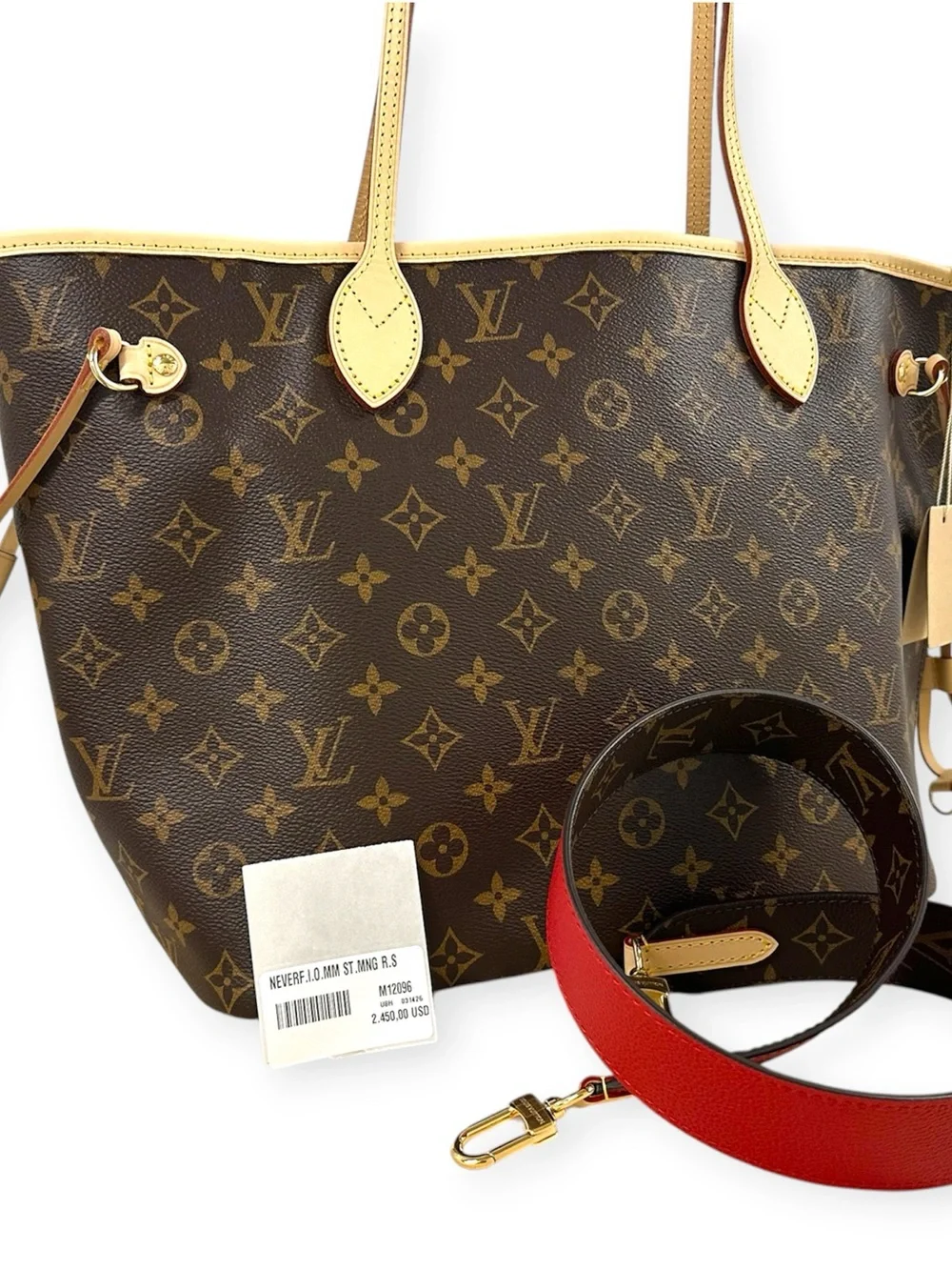 New Louis Vuitton Neverfull Bandouliere Inside Out MM Monogram Reversible M12096 - Picture 8 of 16
